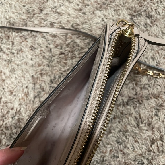 Tory Burch Carter convertible pebbled leather neutral pink wallet crossbody bag - Picture 5 of 5